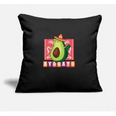 Avogato Avocado Cat Mexican Black Pillow